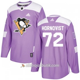 Män Ishockey Pittsburgh Penguins Tröja Patric Hornqvist 72 Adidas 2017-2018 Lila Fights Cancer Practice Authentic